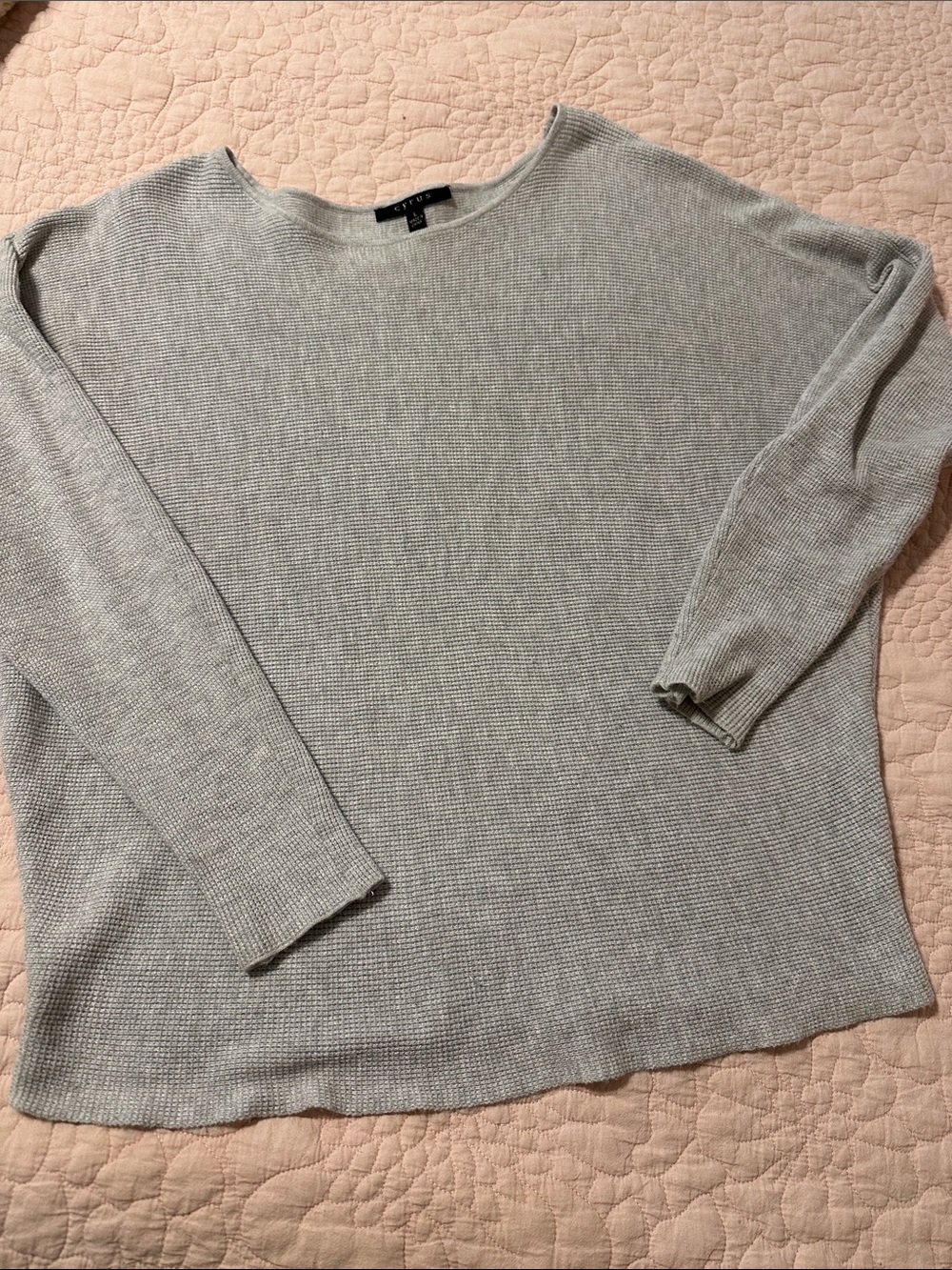 Cyrus Light Gray Crew Neck Knit Sweater